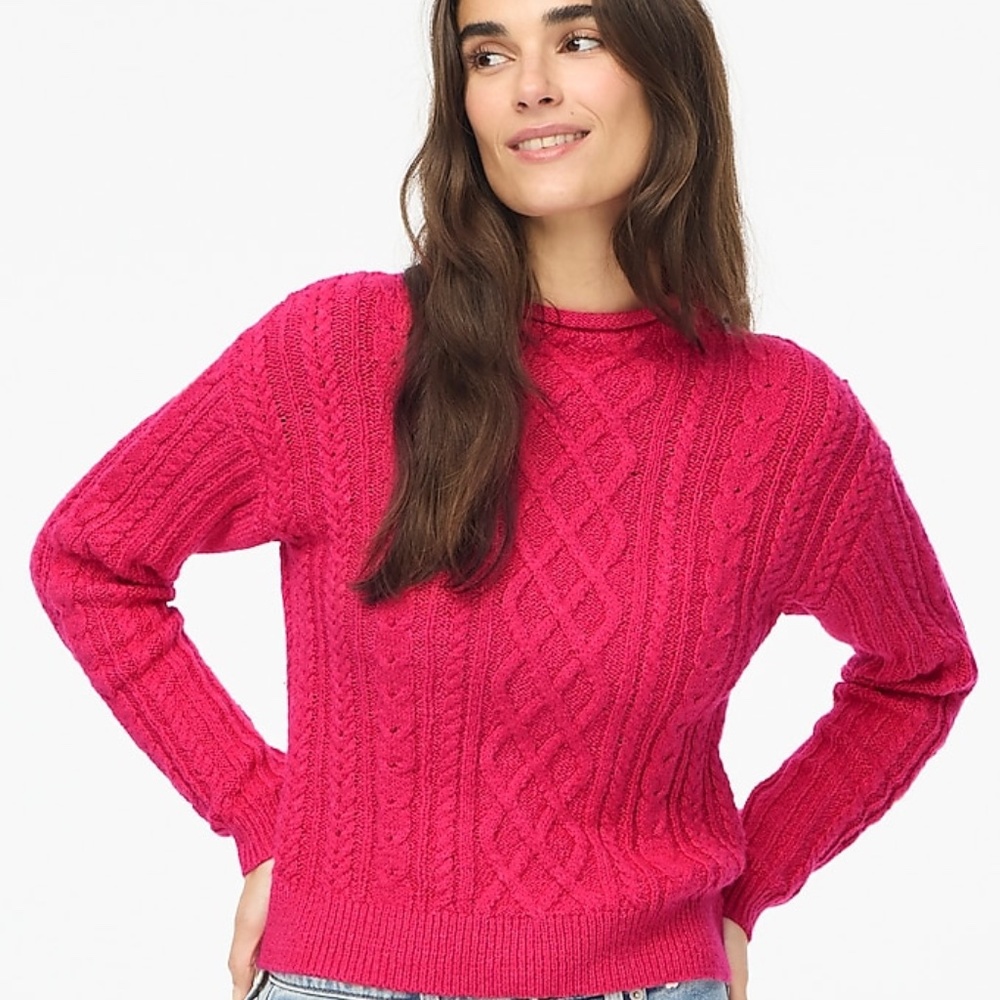 J. Crew Factory Mockneck Cable-knit Sweater